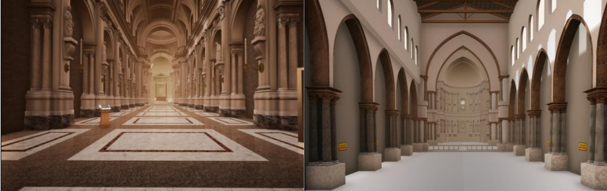 Existing and digitally reconstructed conditions of the Cathedral of Palermo [4].