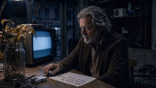 AI-generated scenes illustrating the film’s memory-loss crisis and its effects on survivors.
